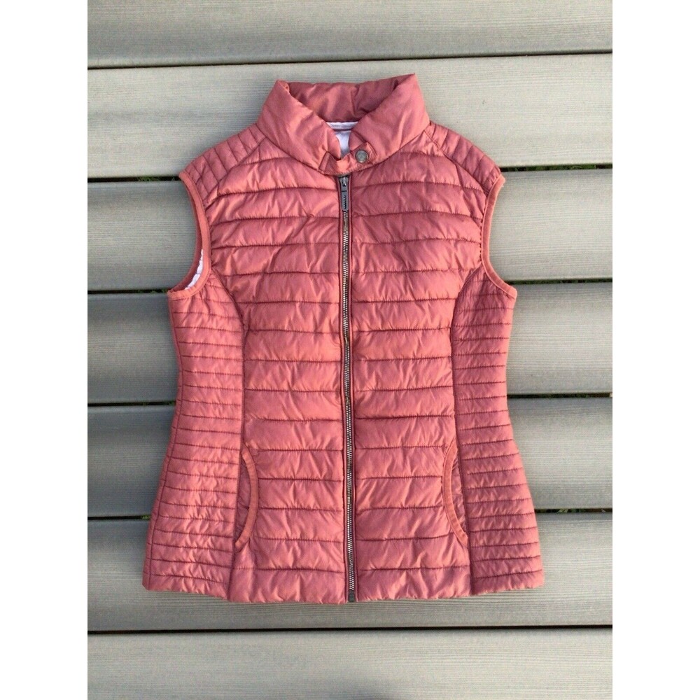 Women's Size 36 U.S. Small Vannucci  Pinkish/Mauve Quilted Vest Full Zip